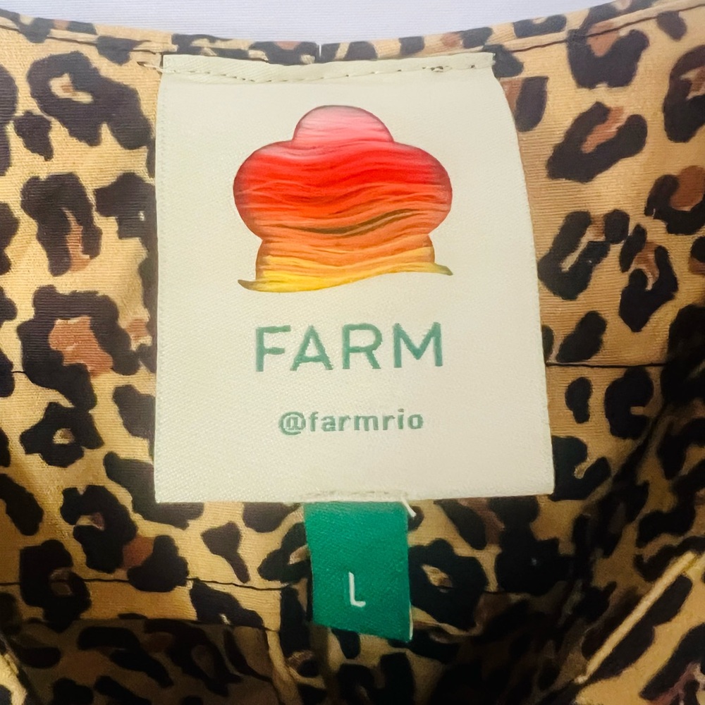 FARM Rio Jaguar Print Crop Top & Skirt Set Matching - Resort Chic - Sz L - NWT - Picture 8 of 8